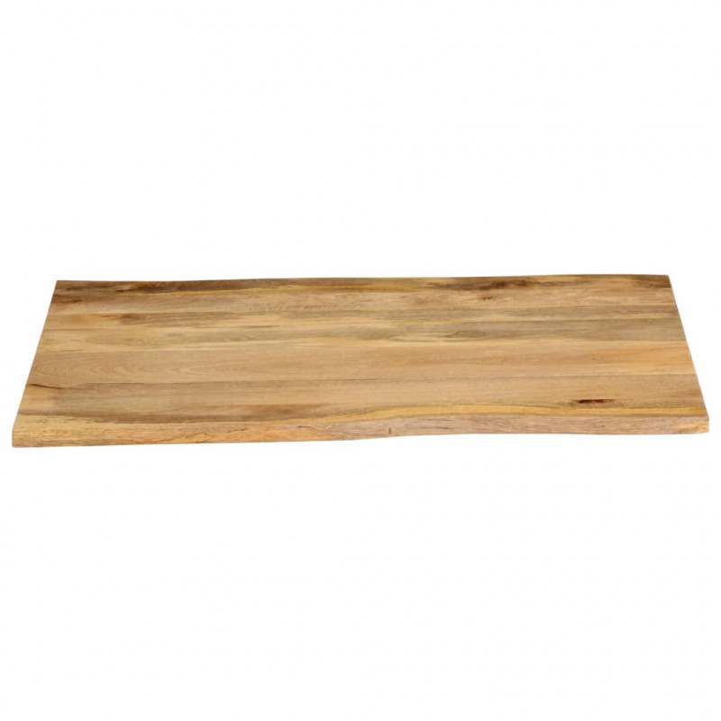 Blat stołu, 90x80x3,8 cm, naturalna krawędź, lite drewno mango