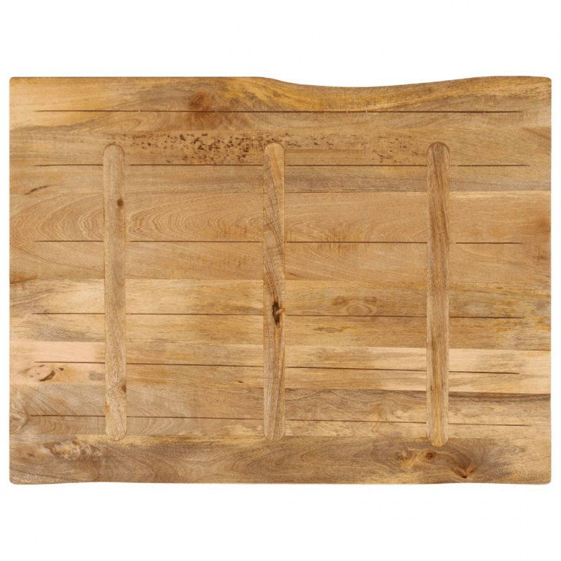 Blat stołu, 90x80x3,8 cm, naturalna krawędź, lite drewno mango