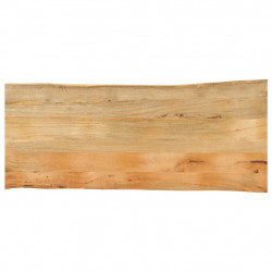 Blat stołu, 140x60x3,8 cm, naturalna krawędź, lite drewno mango