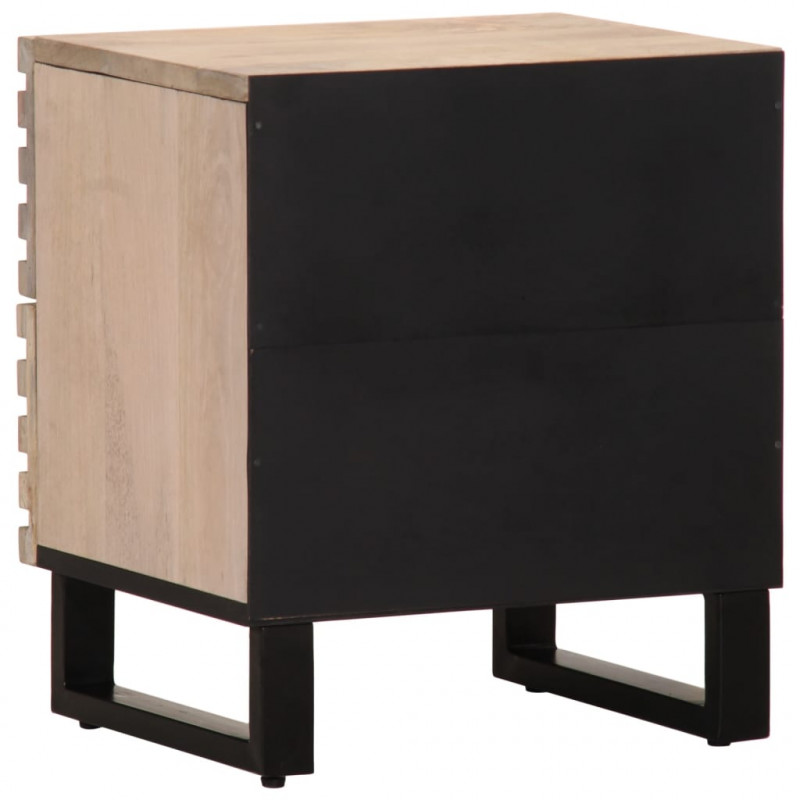 Szafka nocna, 40x34x46 cm, bielone drewno mango