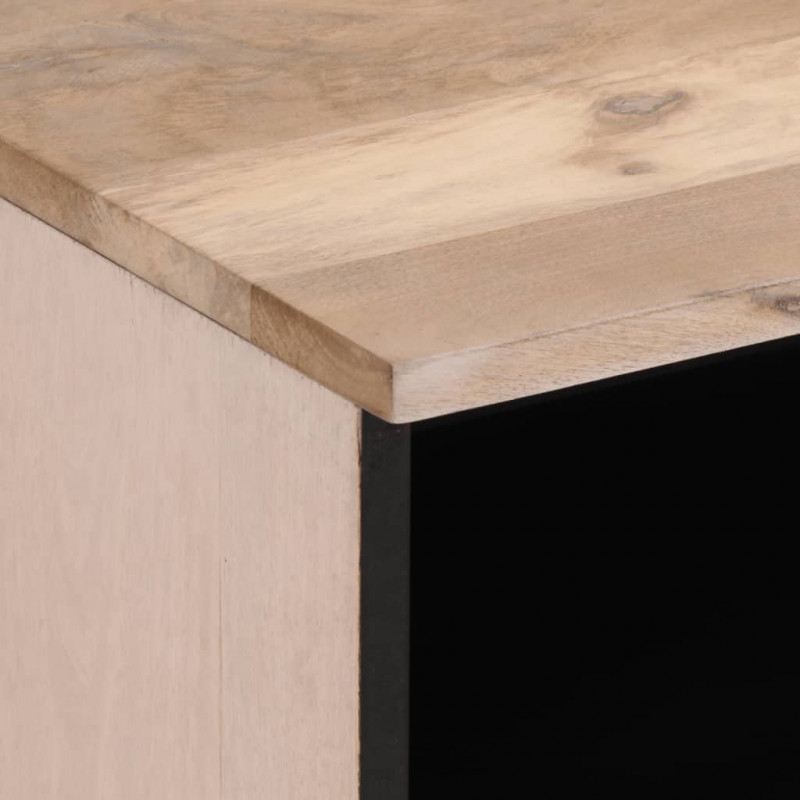 Szafka nocna, 40x34x46 cm, bielone drewno mango