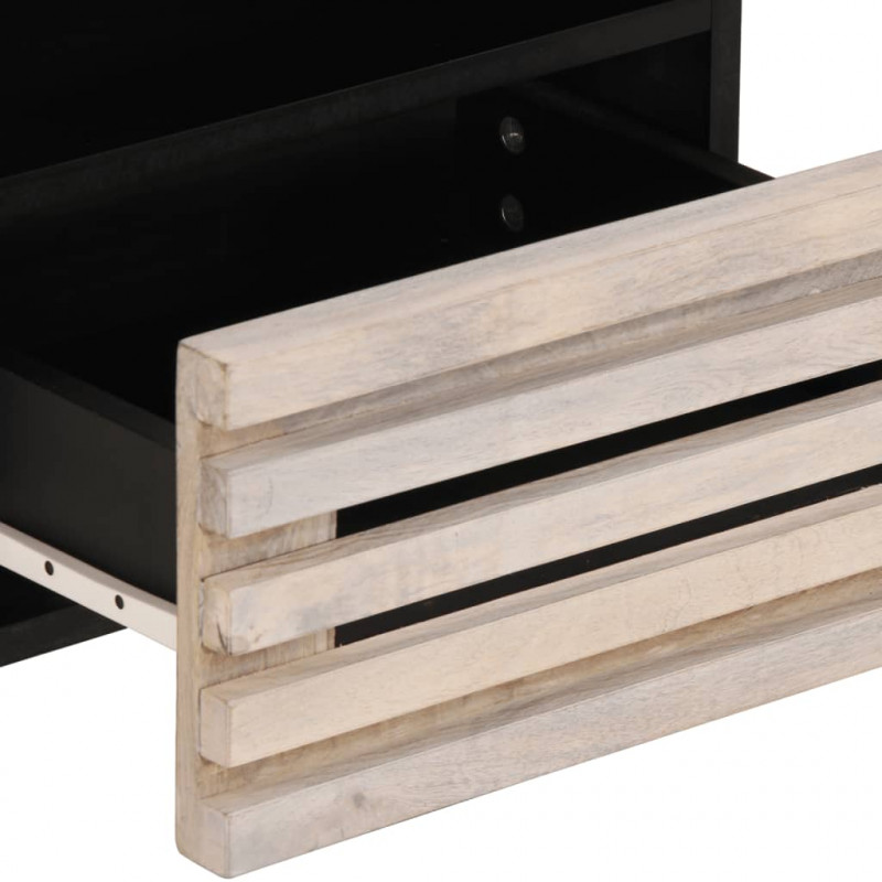 Szafka nocna, 40x34x46 cm, bielone drewno mango
