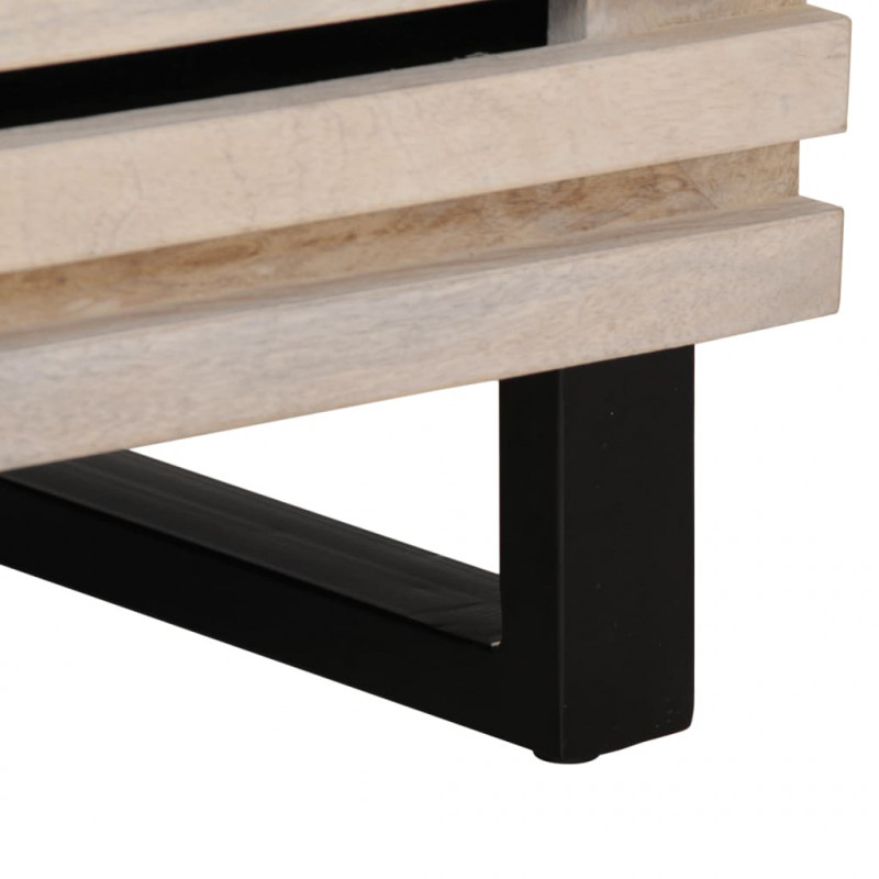 Szafka nocna, 40x34x46 cm, bielone drewno mango