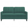 Sofa 2-osobowa, ciemnozielona, 140 cm, tapicerowana aksamitem