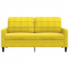 Sofa 2-osobowa, żółta, 140 cm, tapicerowana aksamitem