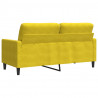 Sofa 2-osobowa, żółta, 140 cm, tapicerowana aksamitem