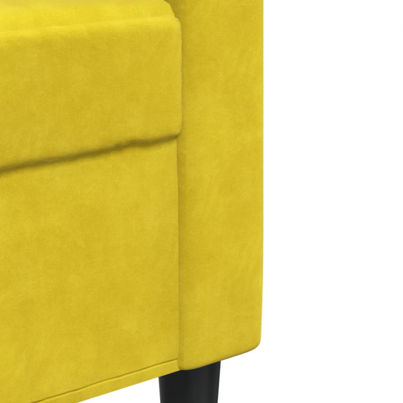 Sofa 2-osobowa, żółta, 140 cm, tapicerowana aksamitem