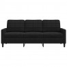 Sofa 3-osobowa, czarny, 180 cm, tapicerowana aksamitem