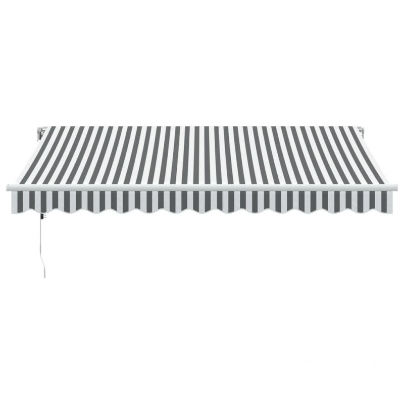 Automatyczna markiza z LED, antracytowo-biała, 350x250 cm