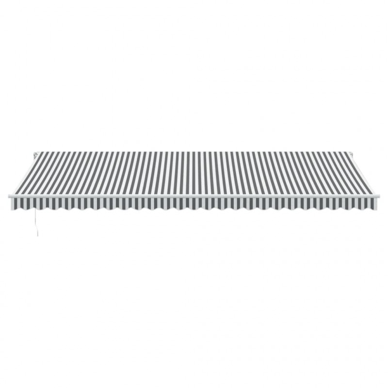Ręcznie zwijana markiza z LED, antracytowo-biała, 600x350 cm