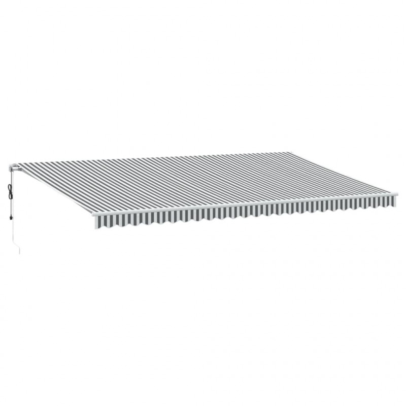 Automatyczna markiza z LED, antracytowo-biała, 600x350 cm