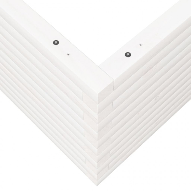 Donica ogrodowa, biała, 100x100x46 cm, lite drewno sosnowe