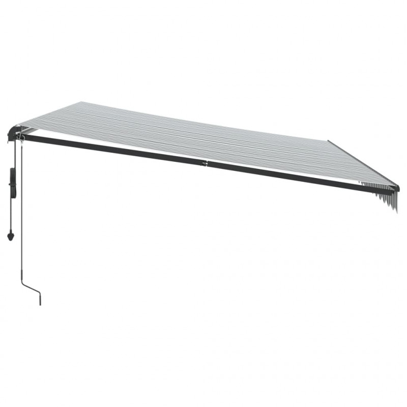 Automatyczna markiza z LED, antracytowo-biała, 500x300 cm
