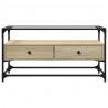 Szafka pod TV ze szklanym blatem, dąb sonoma, 98x35x51 cm