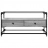 Szafka pod TV ze szklanym blatem, szary dąb sonoma, 98x35x51 cm