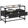 Szafka pod TV ze szklanym blatem, czarna, 80x35x51 cm