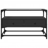 Szafka pod TV ze szklanym blatem, czarna, 80x35x51 cm
