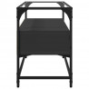 Szafka pod TV ze szklanym blatem, czarna, 80x35x51 cm