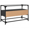 Szafka pod TV ze szklanym blatem, czarna, 80x35x51 cm