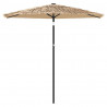 Parasol ogrodowy na stalowym słupku, brązowy, 223x223x213 cm