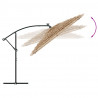 Parasol ogrodowy z LED, stalowy słupek, brązowy, 290x290x238 cm