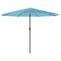 Parasol ogrodowy na stalowym słupku, niebieski, 324x324x247 cm