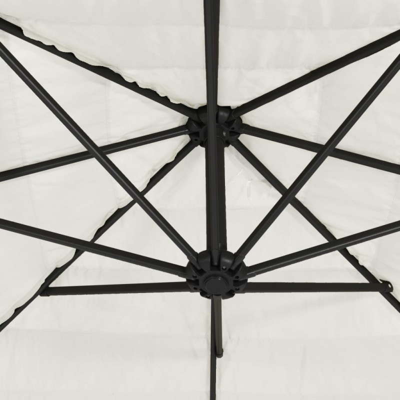 Parasol ogrodowy na stalowym słupku, biały, 324x324x247 cm