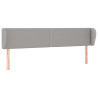 Zagłówek uszak, jasnoszary, 183x23x78/88 cm, tkanina