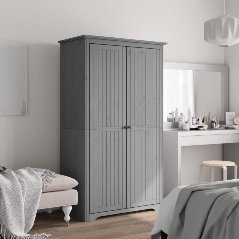 Szafa BODO, szara, 99x53,5x173 cm, lite drewno sosnowe