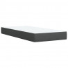 Łóżko kontynentalne z materacem, ciemnoszara tkanina 100x200 cm