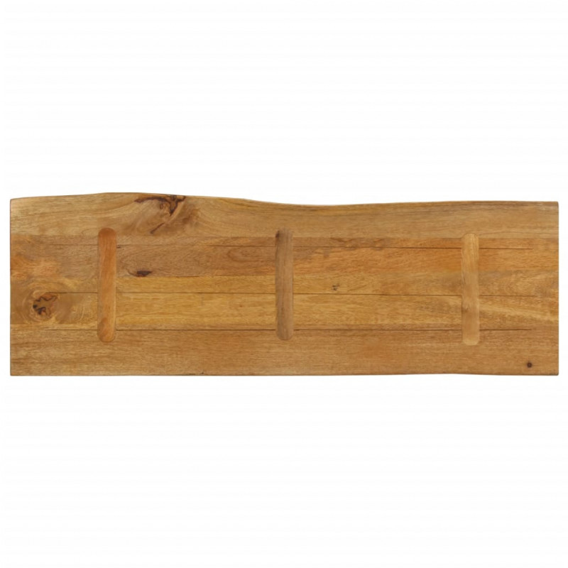 Blat stołu, 120x40x2,5 cm, naturalna krawędź, lite drewno mango