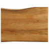 Blat stołu, 80x60x2,5 cm, naturalna krawędź, lite drewno mango