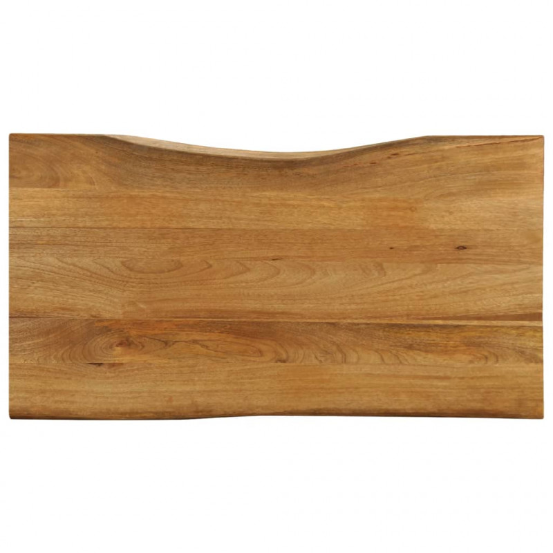 Blat stołu, 100x60x2,5 cm, naturalna krawędź, lite drewno mango