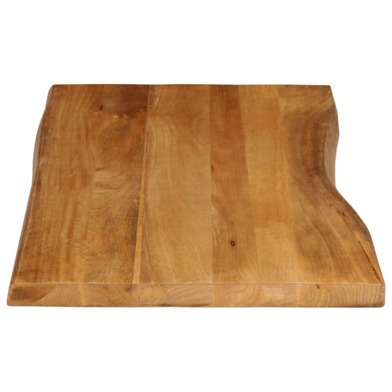 Blat stołu, 100x60x2,5 cm, naturalna krawędź, lite drewno mango