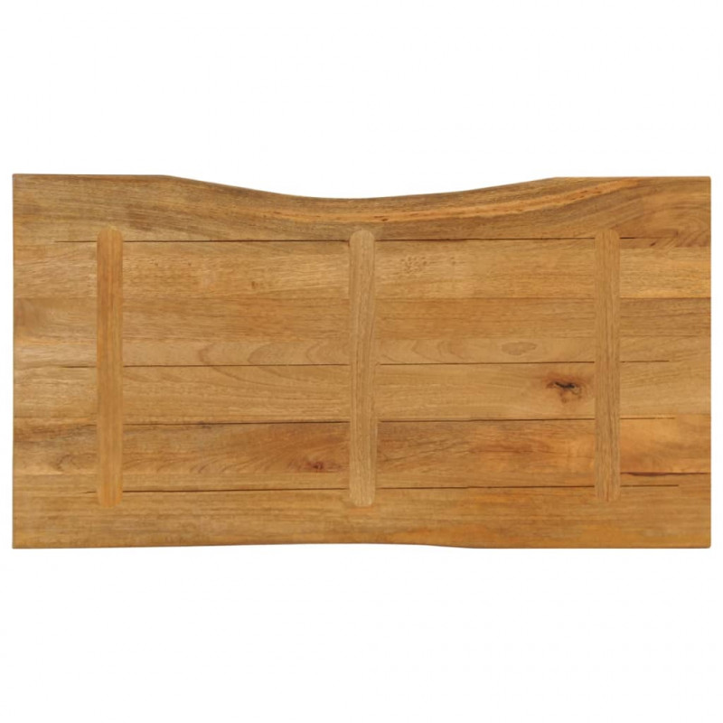 Blat stołu, 100x60x2,5 cm, naturalna krawędź, lite drewno mango