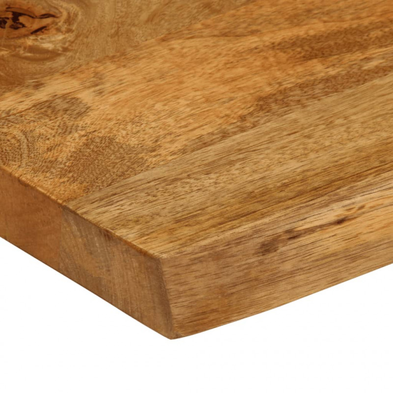 Blat stołu, 100x60x2,5 cm, naturalna krawędź, lite drewno mango