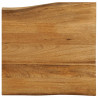 Blat stołu, 80x80x2,5 cm, naturalna krawędź, lite drewno mango