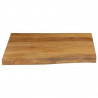 Blat stołu, 80x80x2,5 cm, naturalna krawędź, lite drewno mango