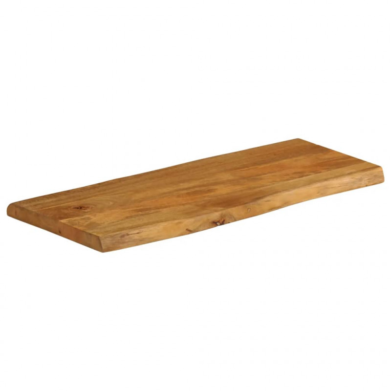 Blat stołu, 90x40x3,8 cm, naturalna krawędź, lite drewno mango
