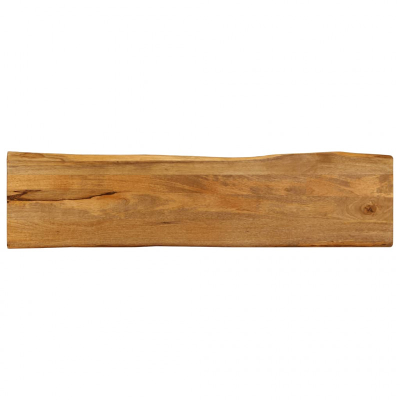 Blat stołu, 180x40x3,8 cm, naturalna krawędź, lite drewno mango