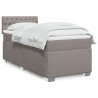 Łóżko kontynentalne z materacem, taupe, tkanina, 80x200 cm