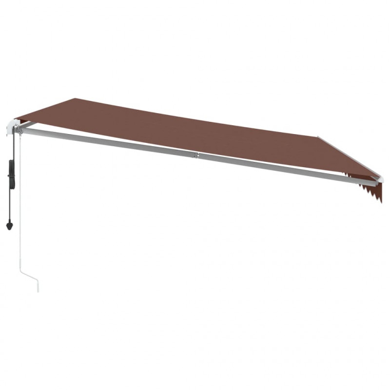 Ręcznie zwijana markiza z LED, brązowa, 500x300 cm