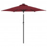 Parasol ogrodowy na stalowym słupku, bordowy, 225x225x212 cm