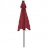 Parasol ogrodowy na stalowym słupku, bordowy, 225x225x212 cm