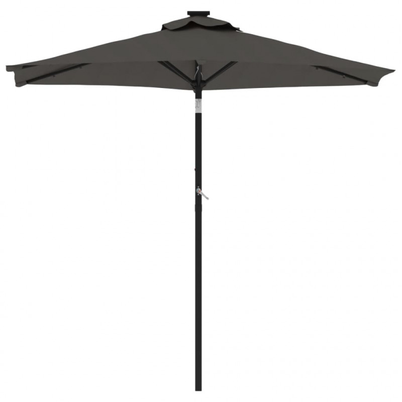 Parasol ogrodowy na stalowym słupku, antracyt, 225x225x212 cm