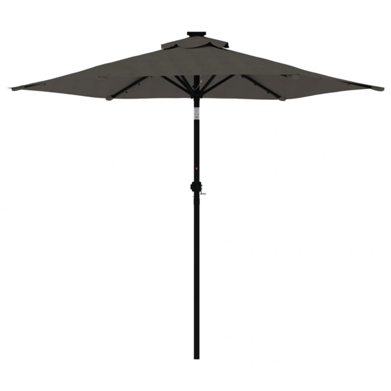 Parasol ogrodowy na stalowym słupku, antracyt, 225x225x212 cm