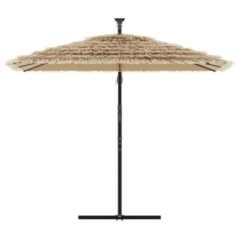 Parasol ogrodowy na stalowym słupku, brązowy, 246x246x230 cm