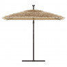 Parasol ogrodowy na stalowym słupku, brązowy, 246x246x230 cm