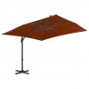 Parasol wiszący z aluminiowym słupkiem, 300x300 cm, terakota