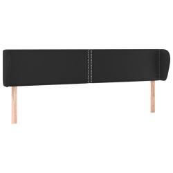 Zagłówek uszak, czarny, 163x23x78/88 cm, sztuczna skóra